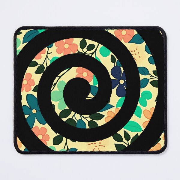 Item preview, Black Spiral on Floral Yellowish Background designed and sold by CushyNest.