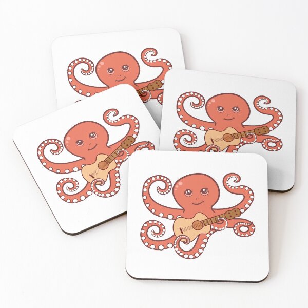 Item preview, Adorable Octopus Playing Acoustic Guitar Cartoon designed and sold by RayanPod.