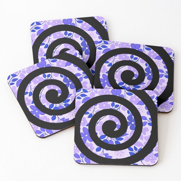 Item preview, Black Spiral on Floral Violetish Background designed and sold by CushyNest.