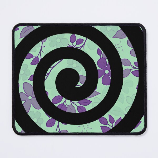 Item preview, Black Spiral on Floral Mintish Background designed and sold by CushyNest.