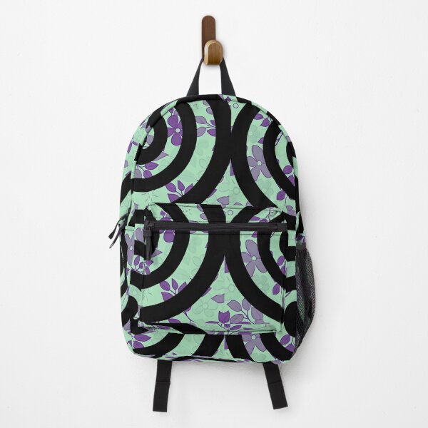 Item preview, Black Spiral on Floral Mintish Background designed and sold by CushyNest.