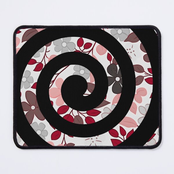 Item preview, Black Spiral on Floral Greyish Background designed and sold by CushyNest.