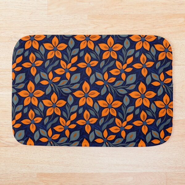 Item preview, Pumpkin orange flower pattern designed and sold by RAIDEN-BLACK.