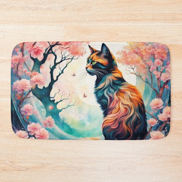Item preview, Cat with blossom designed and sold by YukiKenji.