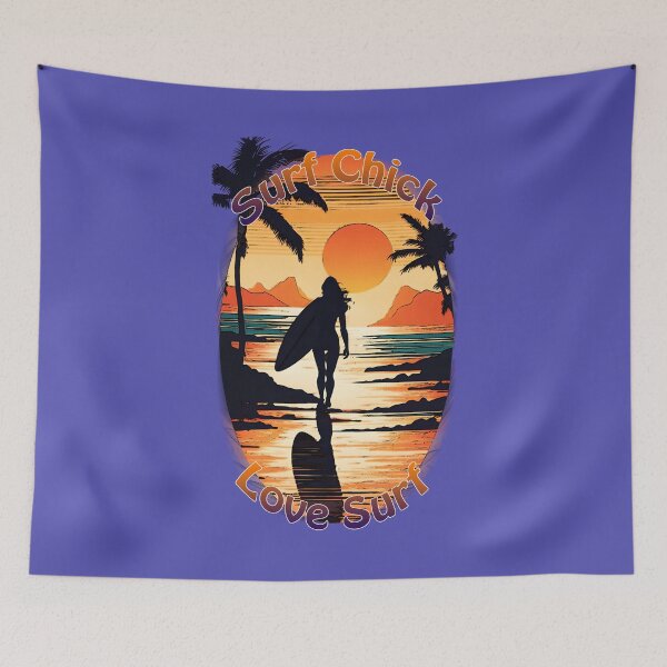 Item preview, Surf Girl Sunset Stroll: Embrace the Love to Surf designed and sold by leyfinder.