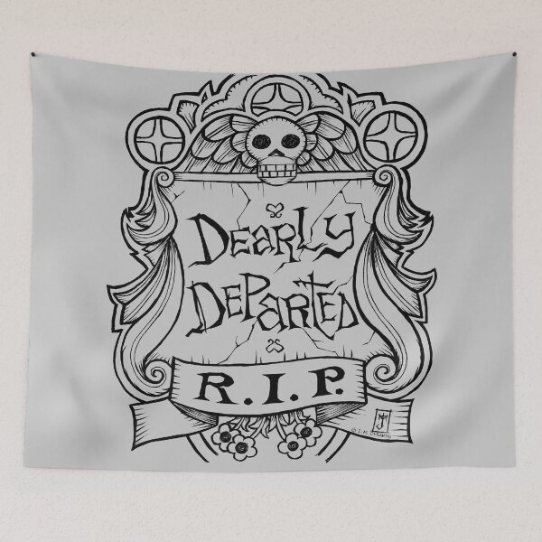 Item preview, Dearly Departed Old Gravestone (dark lines version) designed and sold by jmdesantis.