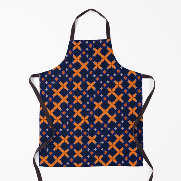 Item preview, Orange and navy flower pattern designed and sold by RAIDEN-BLACK.