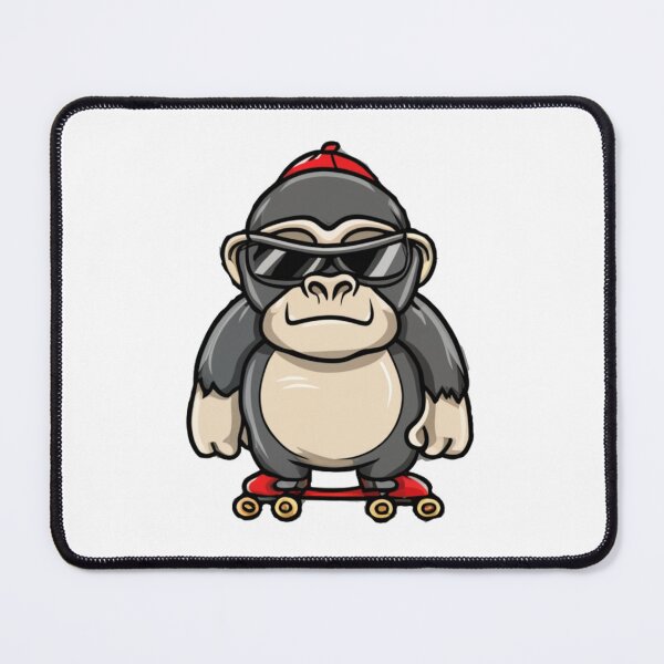 Item preview, vanilla gorilla on skateboard designed and sold by bukajart.