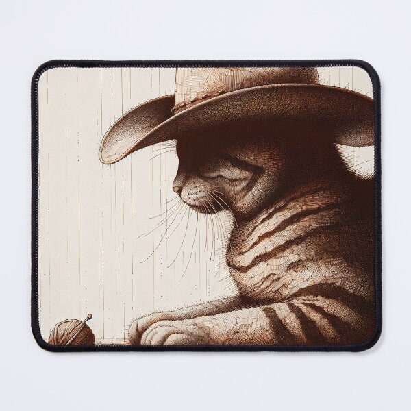Item preview, Whiskers & Leather: A Pensive Feline designed and sold by PictorialWhimsy.