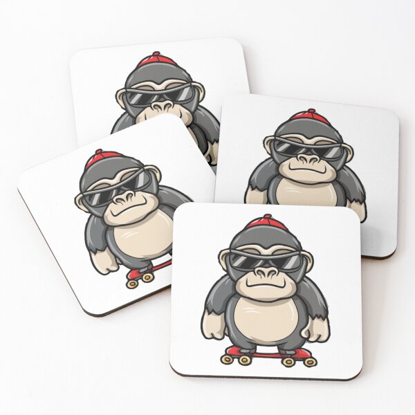 Item preview, vanilla gorilla on skateboard designed and sold by bukajart.