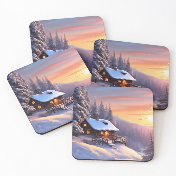 Item preview, Cottage in Winter Mountain Forest designed and sold by Design-Illusi0n.