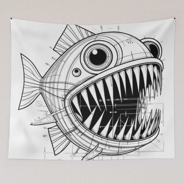 Item preview, Piranha Blueprint designed and sold by bluepawprint.