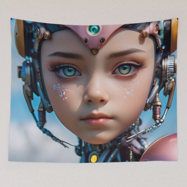 Item preview, Cute Futuristic Cyborg Girl designed and sold by TheArtOfPat.