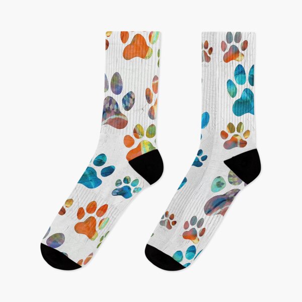 Item preview, Colorful Dancing Dog Paws Puppy Art designed and sold by Sharon Cummings Art.