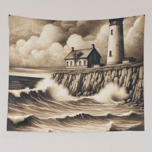 Item preview, Lighthouse Sentry of the Stormy Seas designed and sold by PictorialWhimsy.