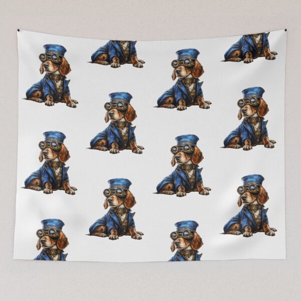 Item preview, Steampunk Hound Dog designed and sold by stainedglass101.