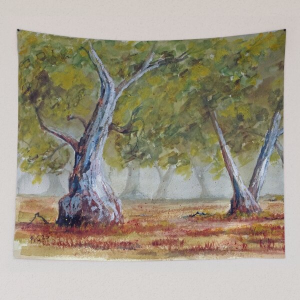 Item preview, Gumtrees in the Mist - Watercolour designed and sold by Paul Gilbert.