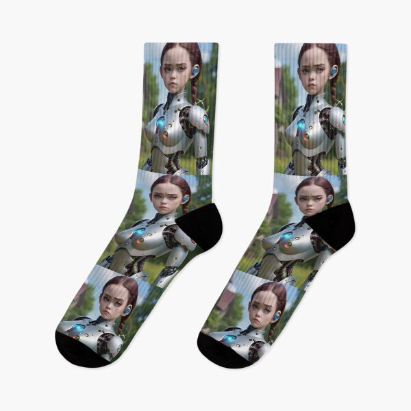 Item preview, Cute Futuristic Cyborg Girl designed and sold by TheArtOfPat.