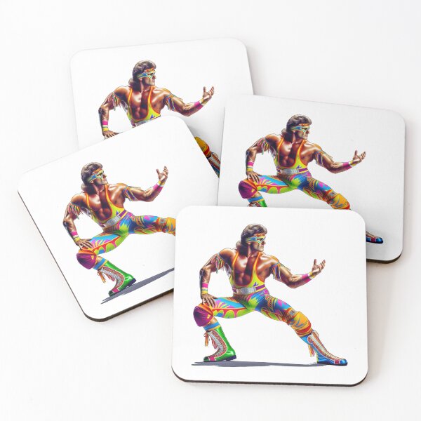 Item preview, 1980s Pro Wrestler in Bright Color Ring Gear Posing designed and sold by kylmllr101684.