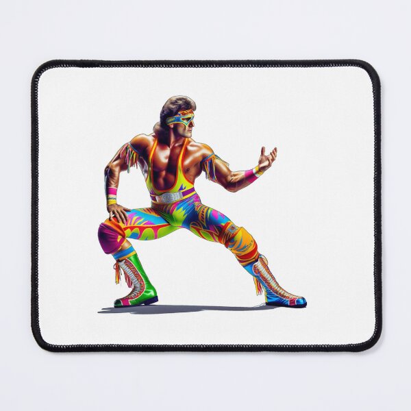 Item preview, 1980s Pro Wrestler in Bright Color Ring Gear Posing designed and sold by kylmllr101684.