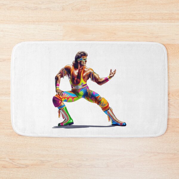 Item preview, 1980s Pro Wrestler in Bright Color Ring Gear Posing designed and sold by kylmllr101684.