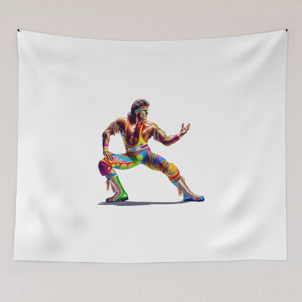 Item preview, 1980s Pro Wrestler in Bright Color Ring Gear Posing designed and sold by kylmllr101684.