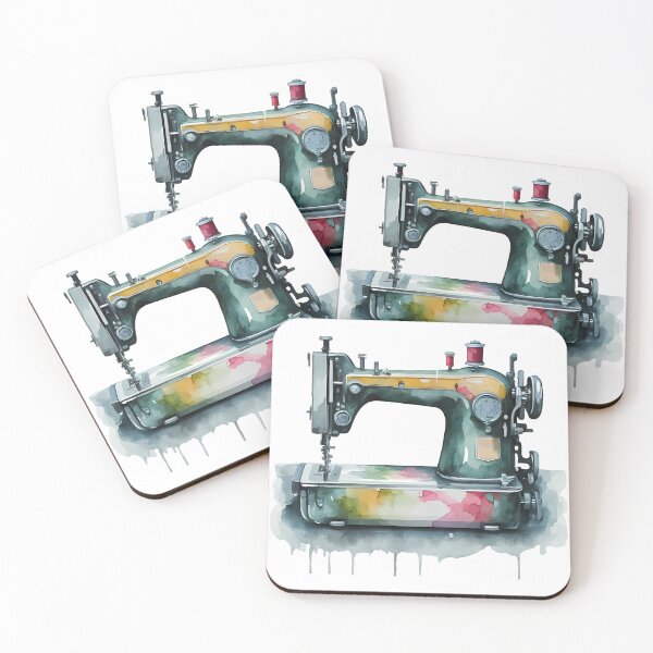 Item preview, Watercolor Modern Sewing Machine Cutout designed and sold by EmeraldeaArt.