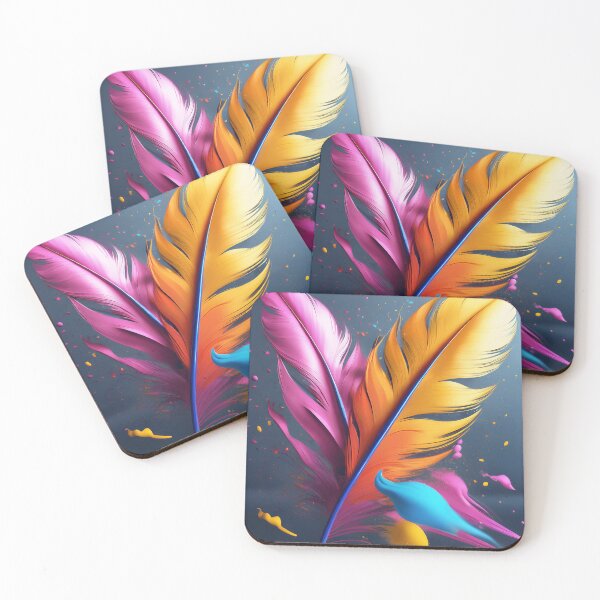 Artikelvorschau, Colorful Feather Paint Splatter entworfen und verkauft von TheArtOfPat.