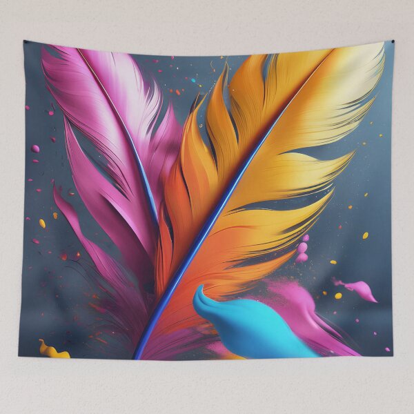 Artikelvorschau, Colorful Feather Paint Splatter entworfen und verkauft von TheArtOfPat.