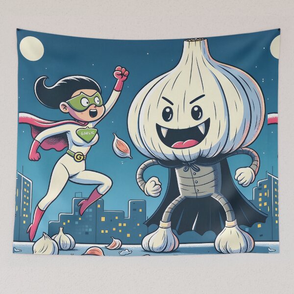 Item preview, Garlic Girl vs. Villainous Veggie: Epic Showdown designed and sold by inkArtistryfine.