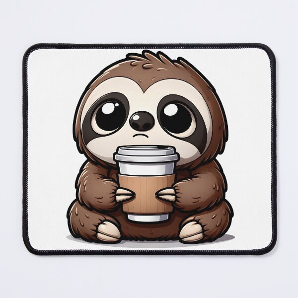 Item preview, Kawaii Sloth Drinking Coffee designed and sold by DetourShirts.