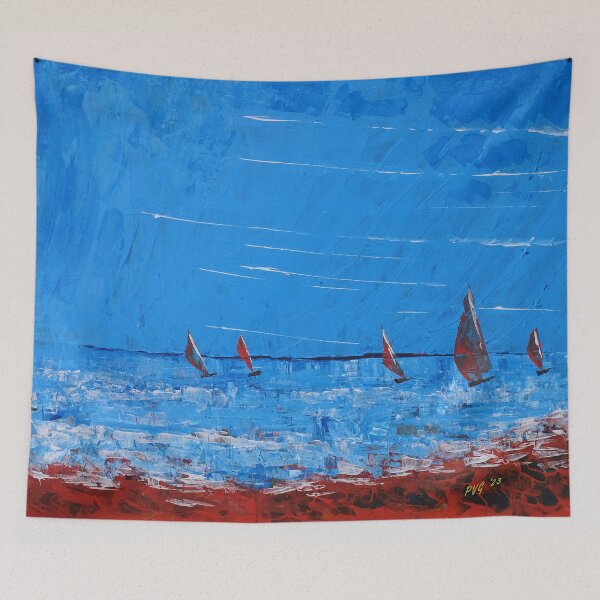Item preview, 5 Yachts - Acrylic on Canvas designed and sold by Paul Gilbert.