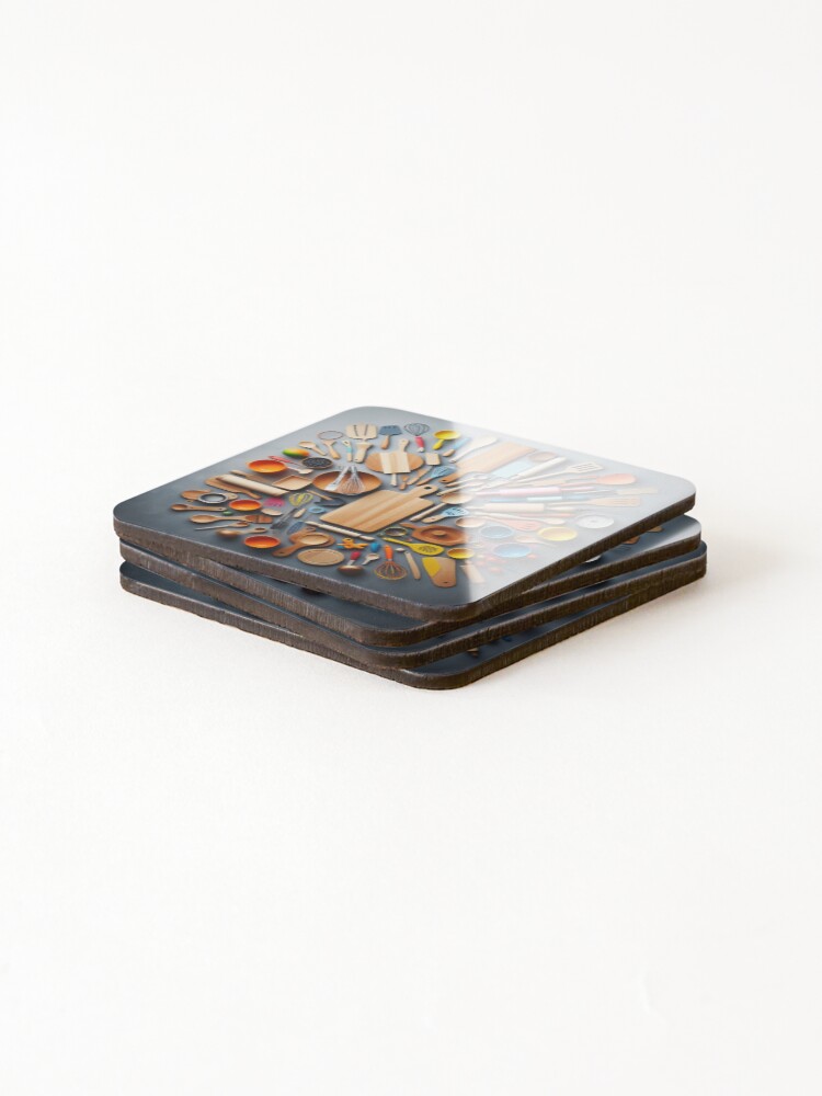 Thumbnail 4 of 5, Coasters (Set of 4), Culinary Color Explosion designed and sold by InVisibleColors.