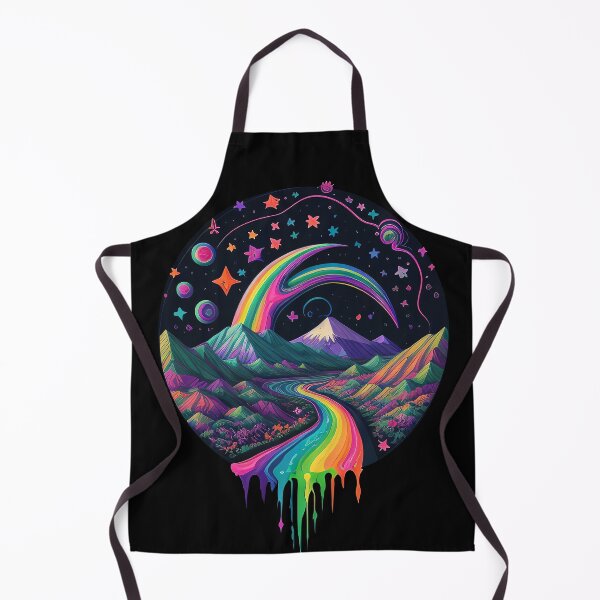Item preview, Abstract drawing, rainbow river, mountains. Psychedelics. Stylish, bright illustration designed and sold by Harmonysens.