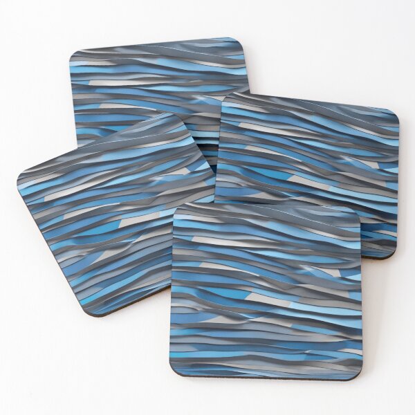 Aperçu de l'œuvre Art abstrait horizontal bleu et gris créée et vendue par LindaV44.