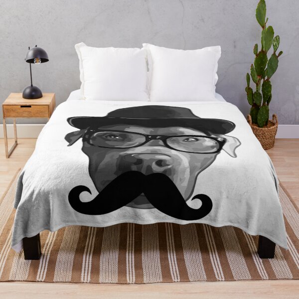 Item preview, Pit bull terrier in glasses and mustache designed and sold by FrigidBananas.