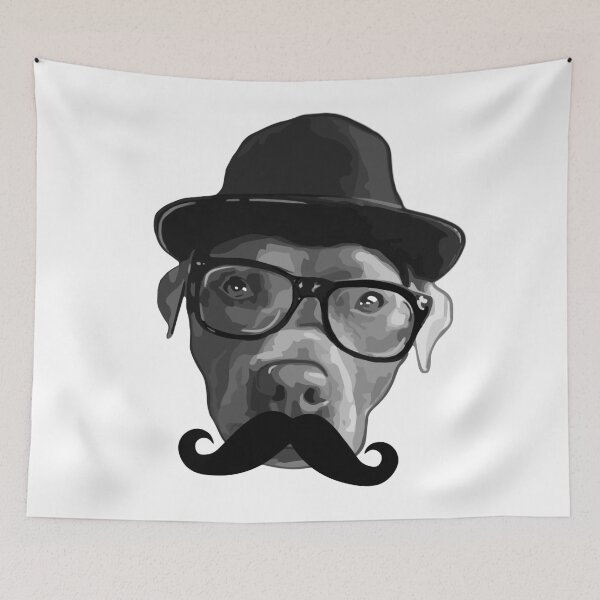 Item preview, Pit bull terrier in glasses and mustache designed and sold by FrigidBananas.