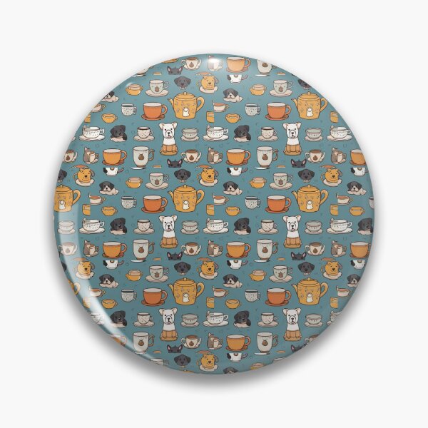 Item preview, Cozy Motifs: Dogs, Books, and Tea Seamless Pattern designed and sold by MotiArtTeeshop.