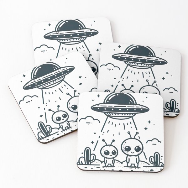Item preview, "Curious Aliens and UFO Delight: Whimsical Extraterrestrial Graphic" designed and sold by Huycao211.