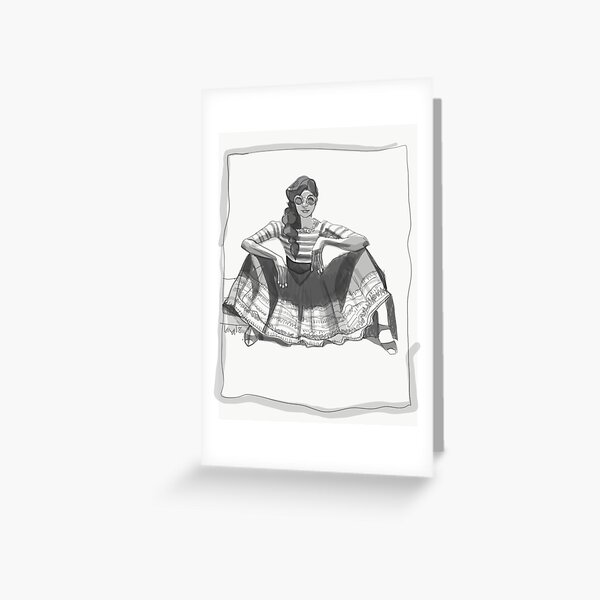 Inda Cool Stripe Fashion Illustration Greeting Card