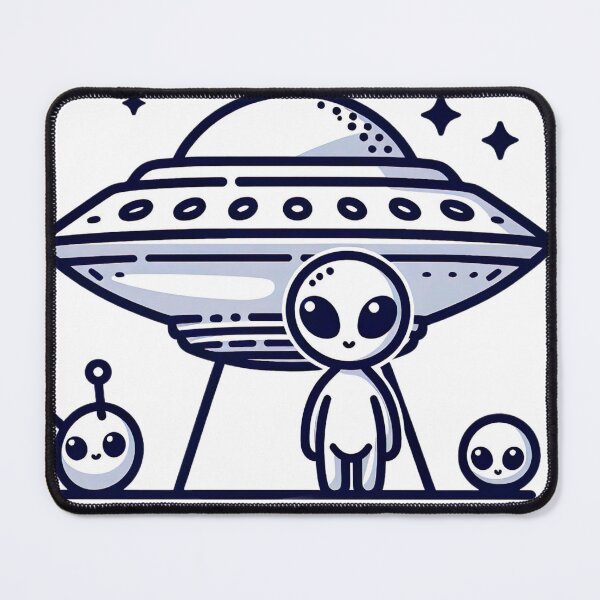 Item preview, "Curious Aliens and UFO Delight: Whimsical Extraterrestrial Graphic" designed and sold by Huycao211.
