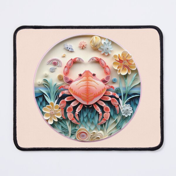 Item preview, Cancer Crab - Pastel Colors - Quilled Paper Artwork designed and sold by Food Lover Art.