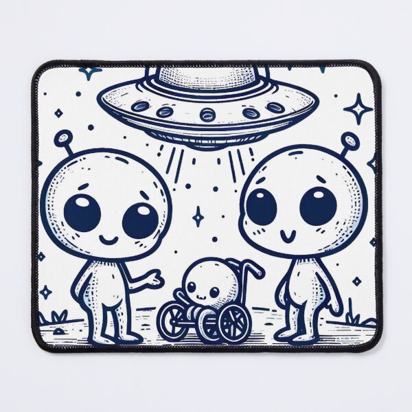 Item preview, "Curious Aliens and UFO Delight: Whimsical Extraterrestrial Graphic" designed and sold by Huycao211.
