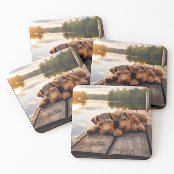 Item preview, Airedale Terrier Puppies on the Dock designed and sold by Samuelsboro.