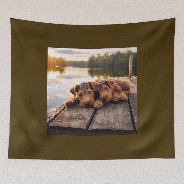 Item preview, Airedale Terrier Puppies on the Dock designed and sold by Samuelsboro.