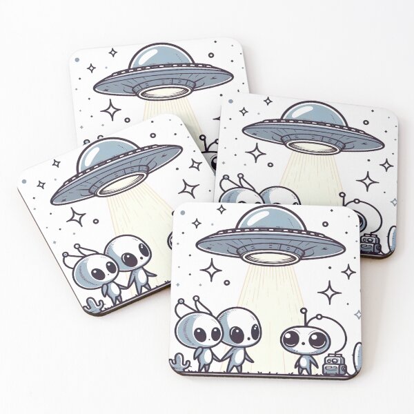 Item preview, "Curious Aliens and UFO Delight: Whimsical Extraterrestrial Graphic" designed and sold by Huycao211.