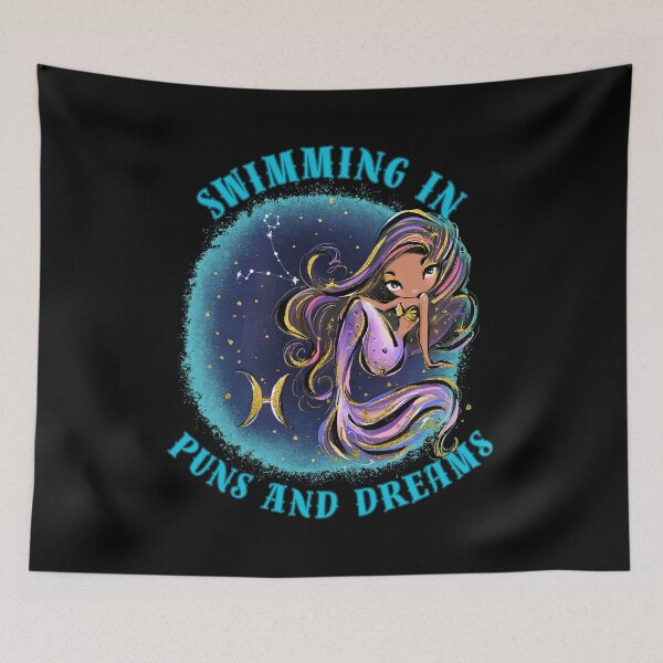 Item preview, Swimming In Puns And Dreams. pisces quote designed and sold by ZodiacWonders.