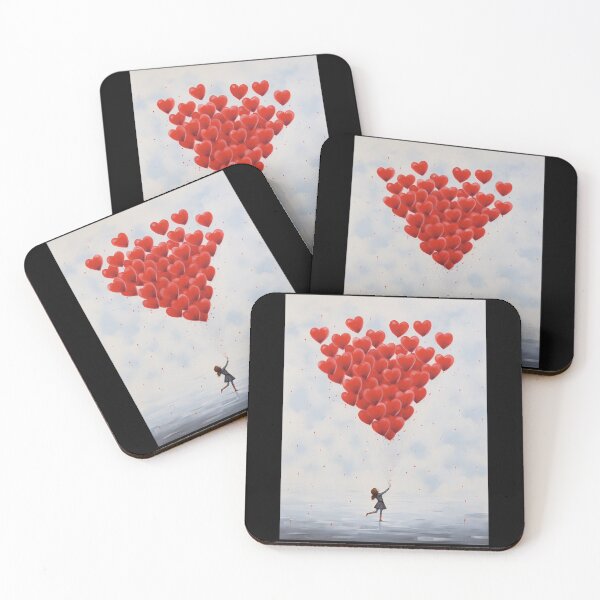 Item preview, Girl With Bunch Of Red Heart Balloons designed and sold by SallieIrma.