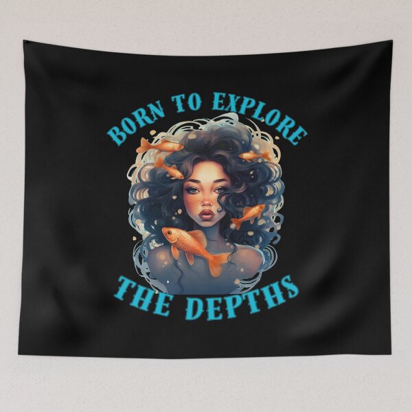 Item preview, Born To Explore The Depths. pisces quote designed and sold by ZodiacWonders.