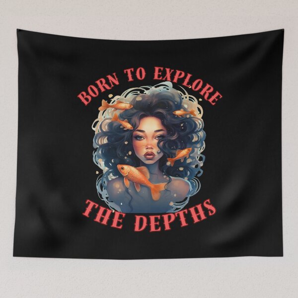 Item preview, Born To Explore The Depths. pisces funny designed and sold by ZodiacWonders.